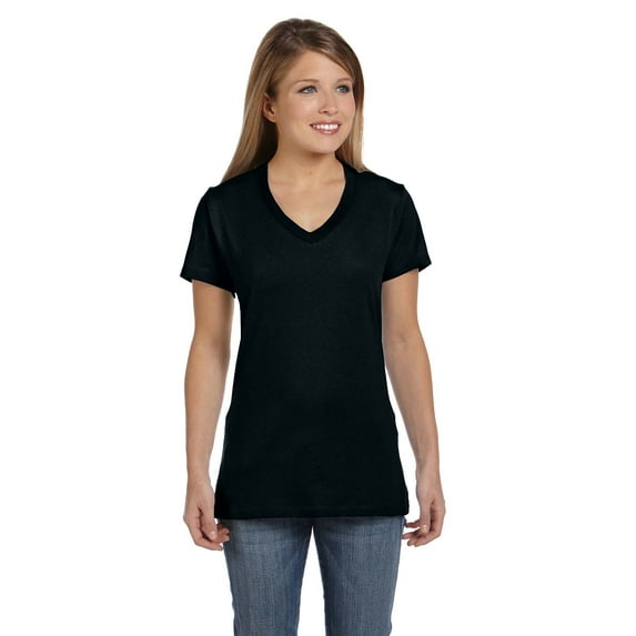 Hanes S04V Ladies Nano-T Cotton V-Neck T-Shirt