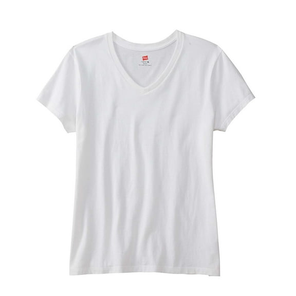 Hanes Ladies' 4.5 oz., 100% Ringspun Cotton nano-T V-Neck T-Shirt - S04V