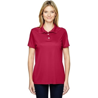 Hanes Ladies' 4 oz. Cool Dri Polo, Medium, DEEP RED
