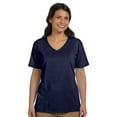 thumbnail image 1 of Hanes Ladies ComfortSoft V-Neck Cotton T-Shirt, NAVY, XX-Large Pack of 3, 1 of 1