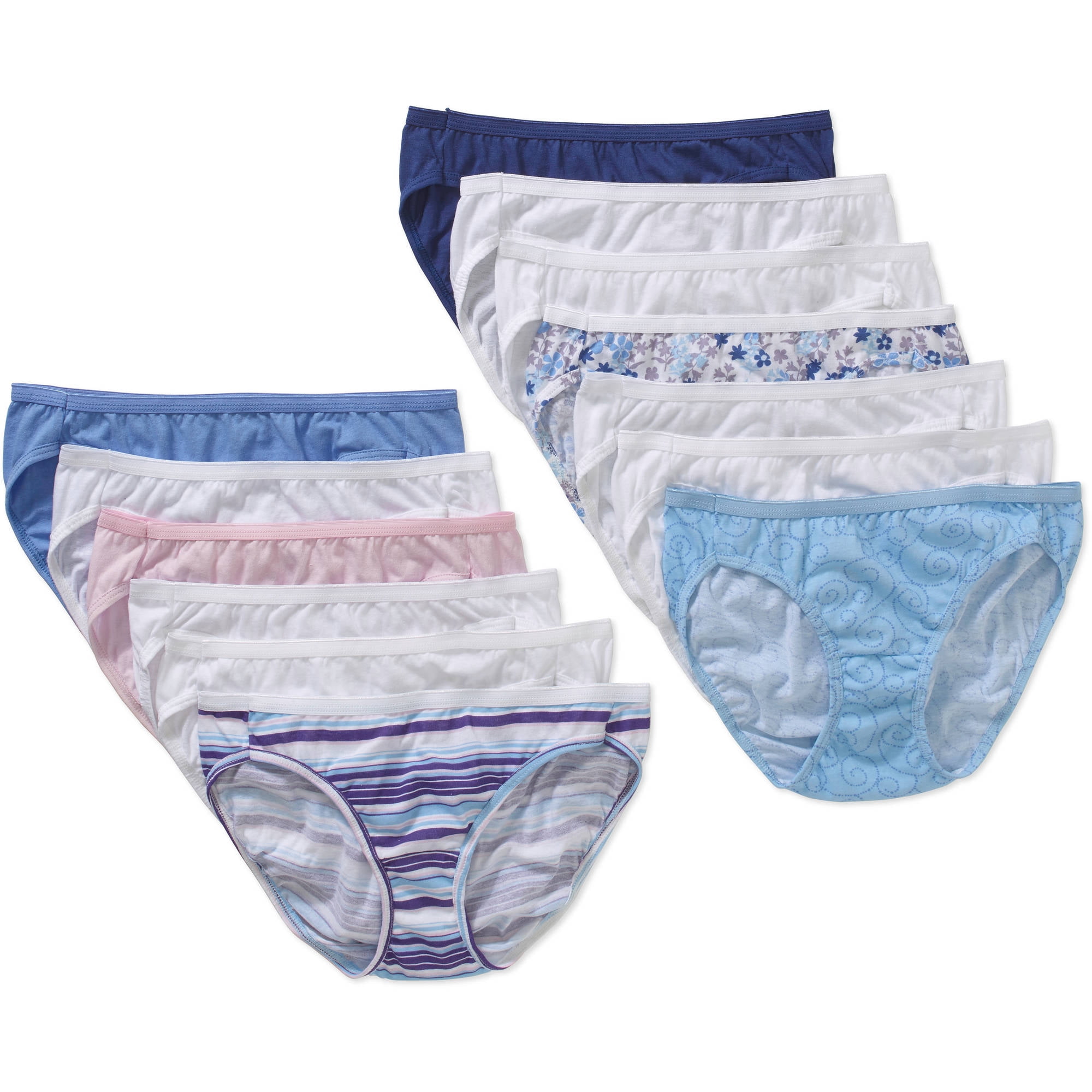 Hanes Ladies Cotton Bikini Panties, 10 Pack - Walmart.com