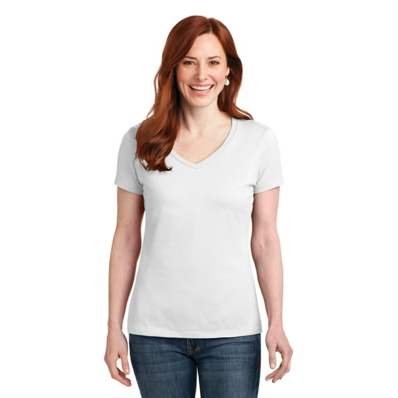 Hanes Ladies Nano-T Cotton V-Neck T-Shirt