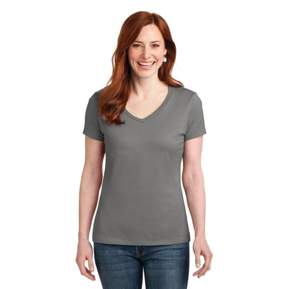 Hanes Ladies Nano-T Cotton V-Neck T-Shirt