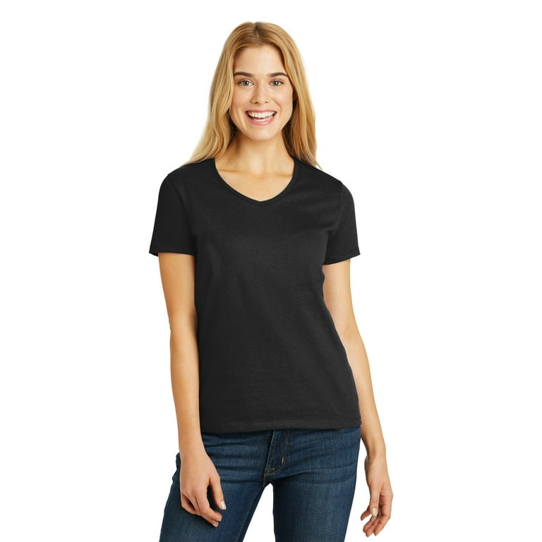 Hanes Ladies Tagless 100% Cotton V-Neck T-Shirt - Walmart.com Hanes Ladies Tagless 100% Cotton V-Neck T-Shirt - Walmart.com