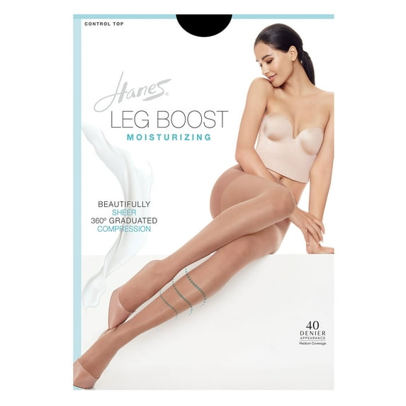 Hanes Leg Boost Moisturizing Pantyhose Jet AB Women's