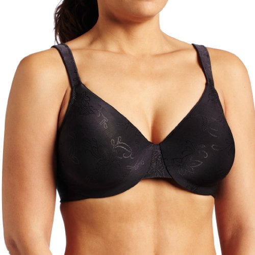 Lilyette 455 Dream Jacquard Minimizer Bra With Ultimate Back Smoother Size 36DD, Onyx Black