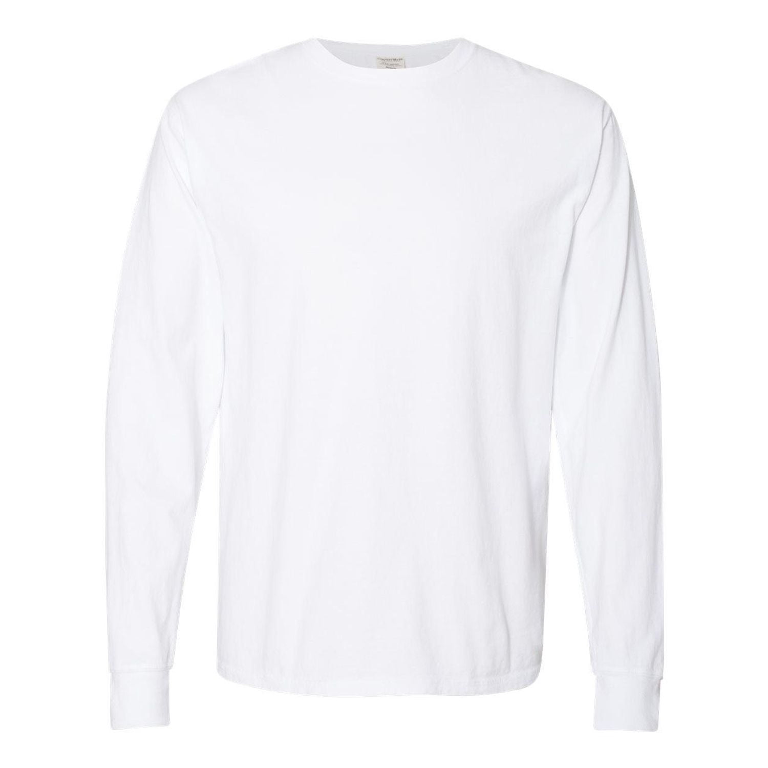 Hanes Unisex Garment Dyed Long Sleeve Cotton T-Shirt White 3XL