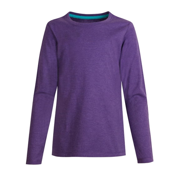 Hanes Girls Long Sleeve Crewneck T-Shirt Tee 100% Cotton Ringspun Comfort Soft