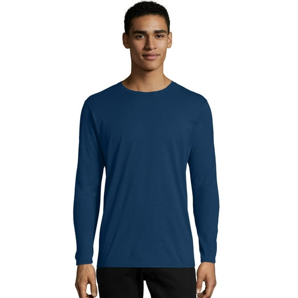 Hanes Long Sleeve T-Shirt 2-Pack Men Crewneck Lightweight Slim Fit Perfect S-3XL
