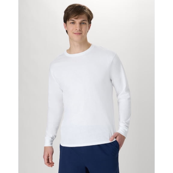 Hanes Long-Sleeve T-Shirt 4-Pack Tee ComfortSoft Men's 100% Cotton Heavyweight