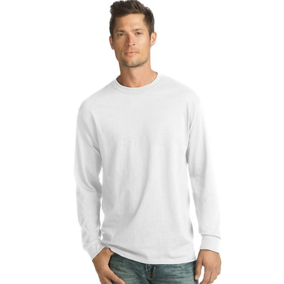 Hanes Long-Sleeve T-Shirt 4-Pack Tee ComfortSoft Men's 100% Cotton Heavyweight