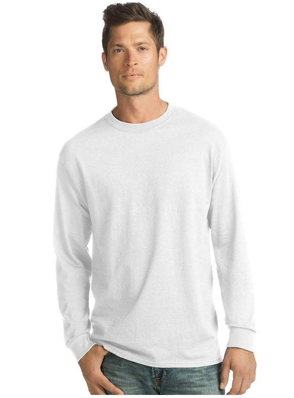 Long-Sleeve T-Shirt 4-Pack Tee ComfortSoft Men's 100% Cotton Heavyweight