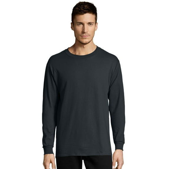 Hanes Long-Sleeve T-Shirt 4-Pack Tee ComfortSoft Men's 100% Cotton Heavyweight