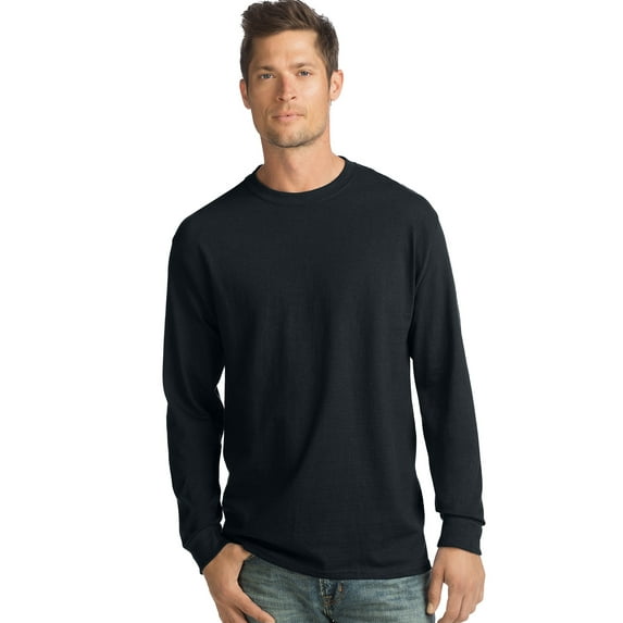 Hanes Long-Sleeve T-Shirt 4-Pack Tee ComfortSoft Men's 100% Cotton Heavyweight