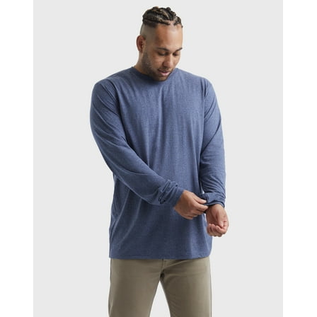 Hanes Long-Sleeve T-Shirt Men's Originals Tri-Blend Lightweight Crewneck Jersey