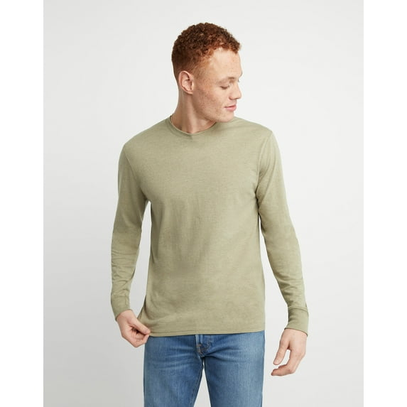 Hanes Long-Sleeve T-Shirt Men's Originals Tri-Blend Lightweight Crewneck Jersey