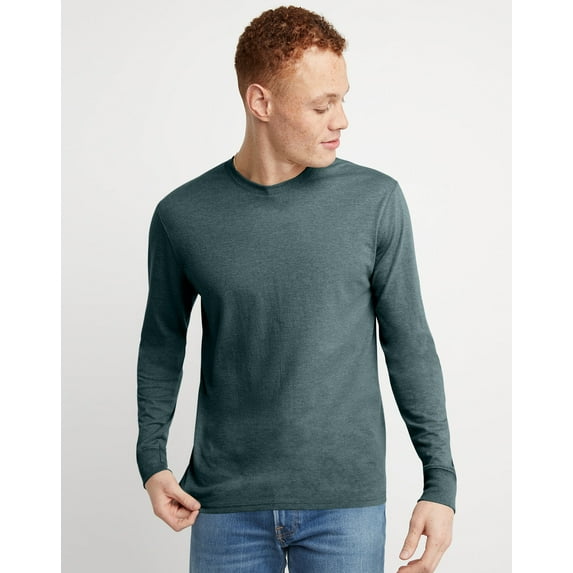 Hanes Long-Sleeve T-Shirt Men's Originals Tri-Blend Lightweight Crewneck Jersey
