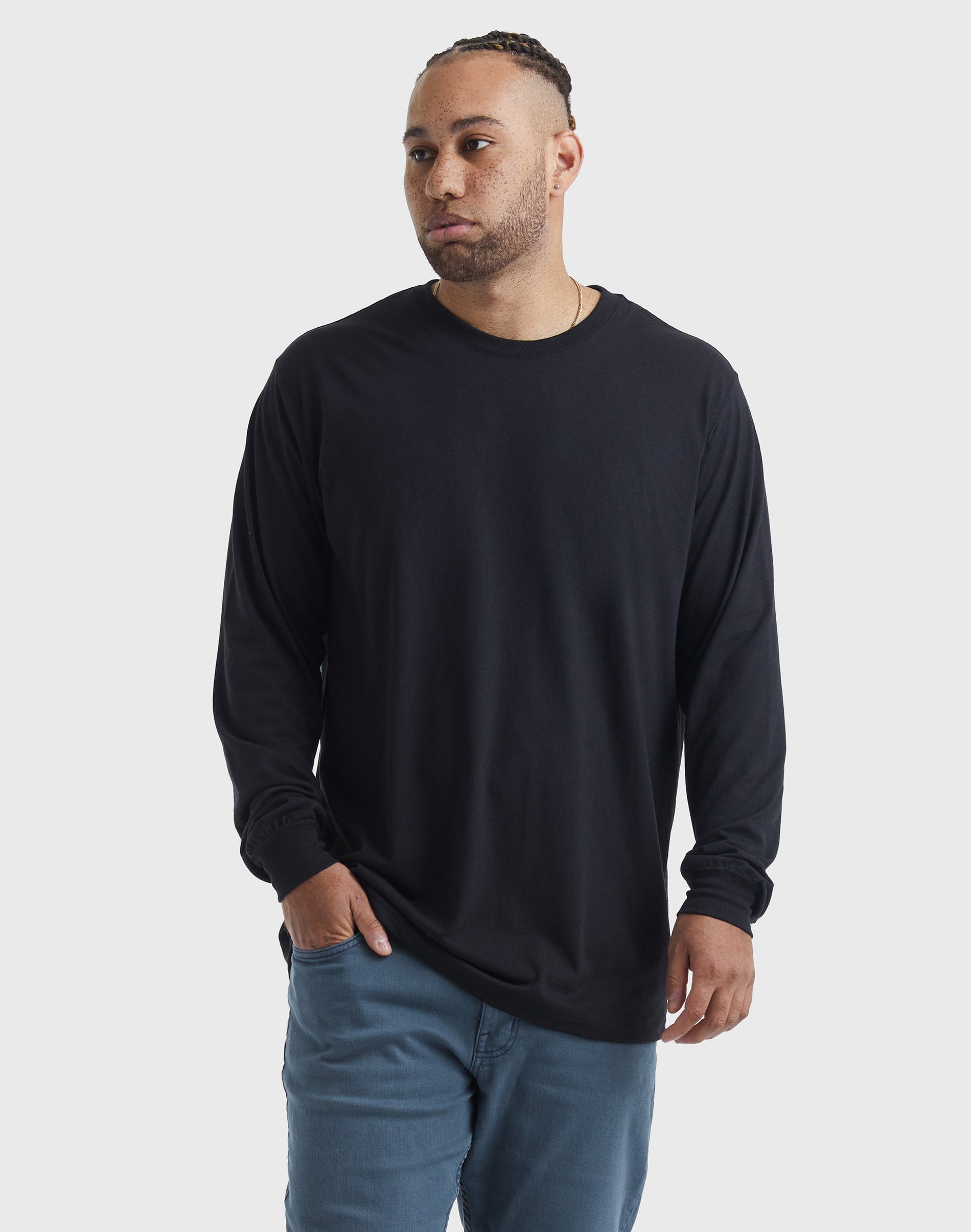 Hanes Long Sleeve T-Shirt Originals Big &Tall Men's Tee