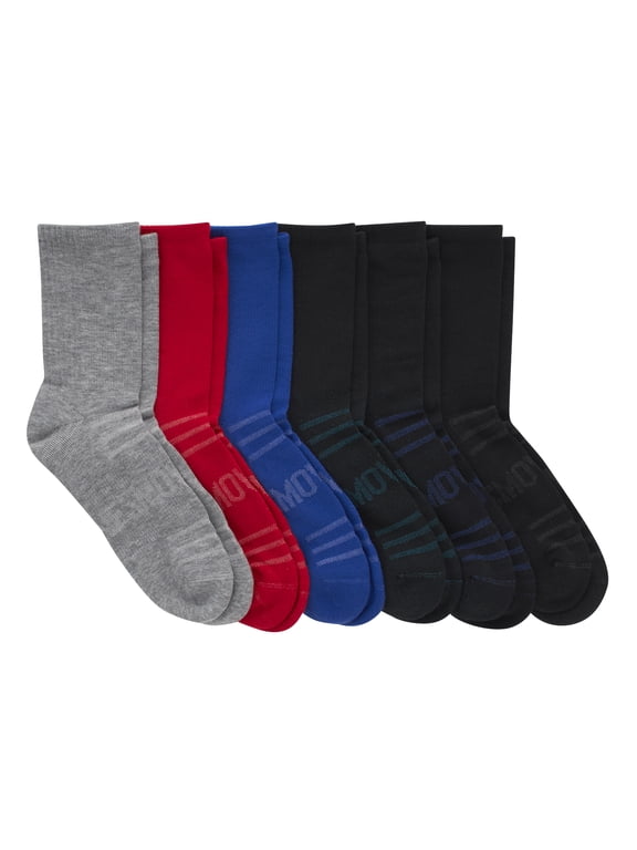 MOVES Men's Mid Crew Socks, 6-12, 6-Pairs