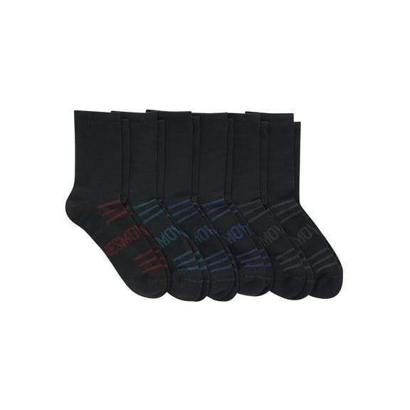 Hanes MOVES Men's Mid Crew Socks, 6-12, 6-Pairs