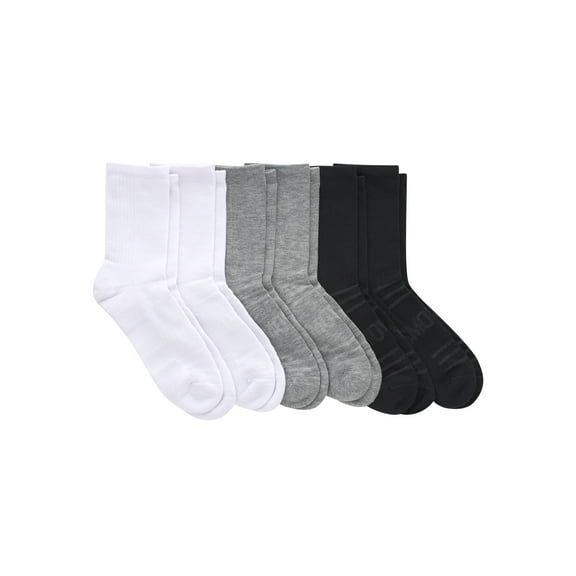 Hanes MOVES Men's Mid Crew Socks, 6-12, 6-Pairs