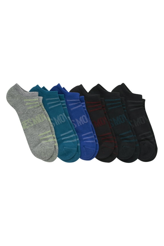 MOVES Men's No Show Socks, 6-12, 6-Pairs