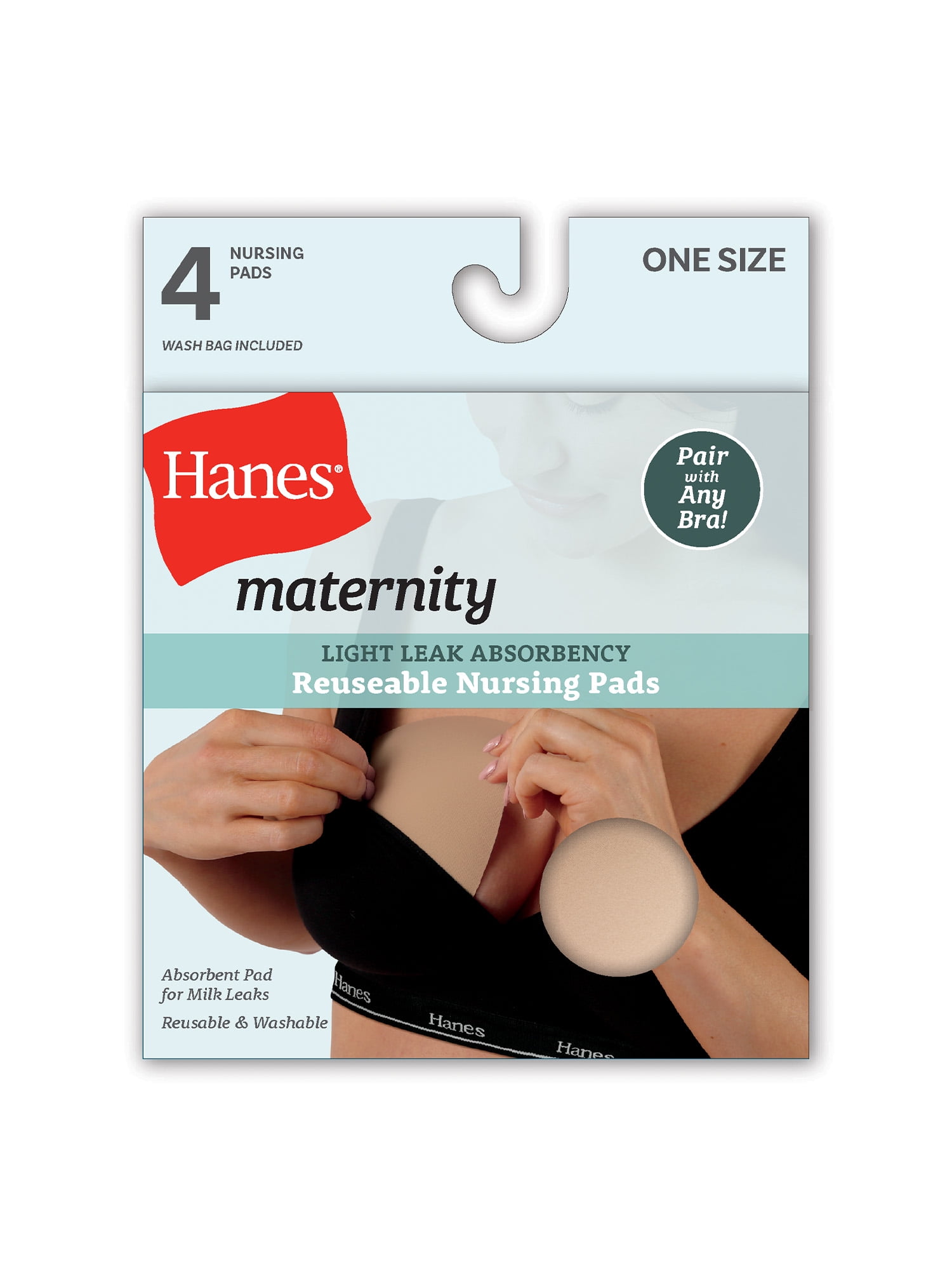 Hanes Maternity Womens Reusable Nursing Pads Light Leak Absorbency Style MATPD2