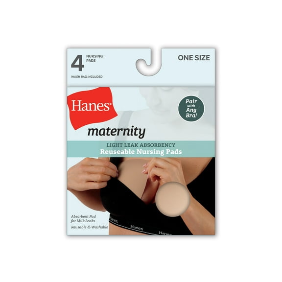 Hanes Maternity Women’s Reusable Nursing Pads Light Leak Absorbency Style MATPD2