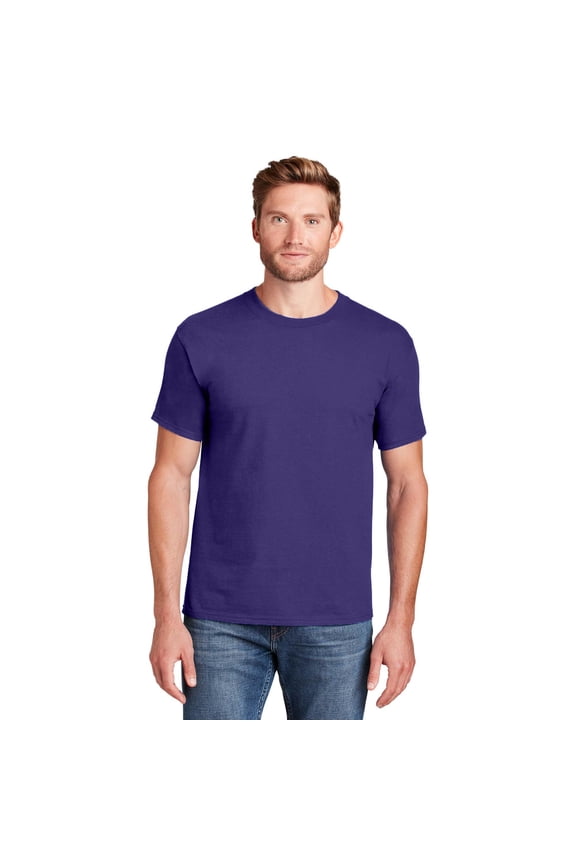 Men Beefy-T Heavyweight Cotton Crew Neck T-Shirt, Short Sleeve, Purple, 1-Pack, Sizes S-3XL