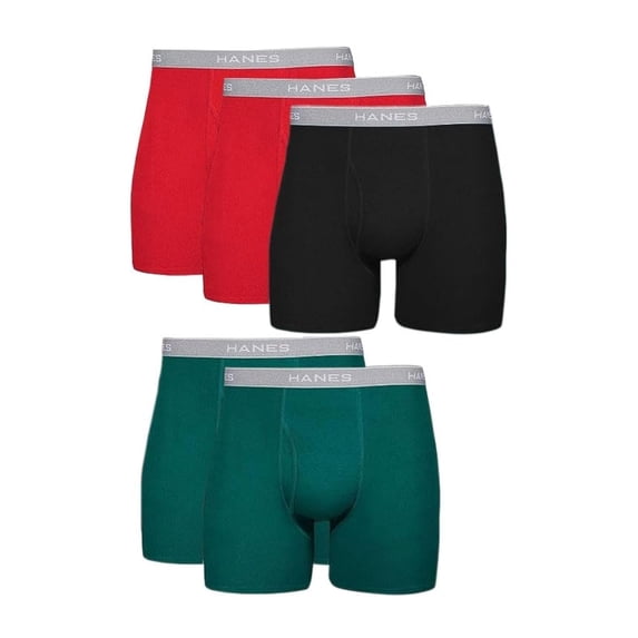 Hanes Men Boxer Briefs, Cool Dri Moisture-Wicking Underwear, 5 Pack - Multicolor, X-Large