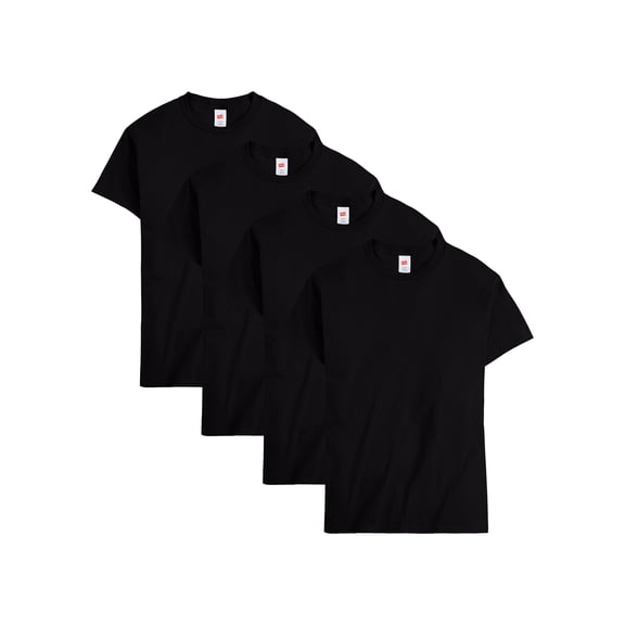 Hanes Men Crew neck T-Shirt 4-Pack ComfortSoft 100% Cotton Heavyweight Tee Plain