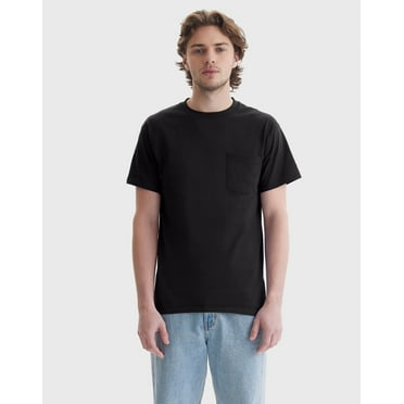 Hanes Men's Authentic Pocket T-Shirt Black XL