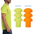 thumbnail image 1 of Hanes Men Essential High Visibility T-Shirt, Short Sleeve Work Tee, Safety Orange-Green, 6 Pack, M, 1 of 7