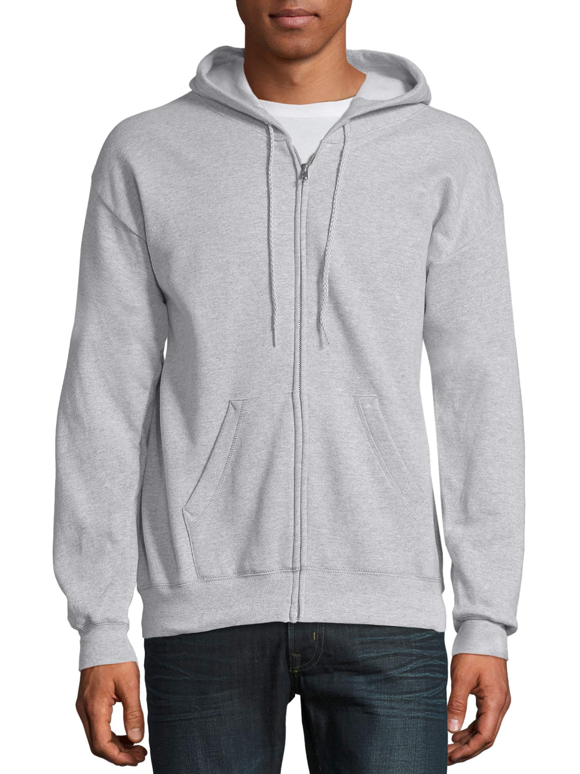 Hanes Men's and Big Men's Ecosmart Fleece Full Zip Hooded Jacket, up to Size 3XL