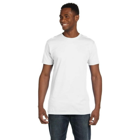 Hanes Men`S 100 Ringspun Cotton Nano-T T-Shirt - White - L-UMTS4980-6PK Pack of 1