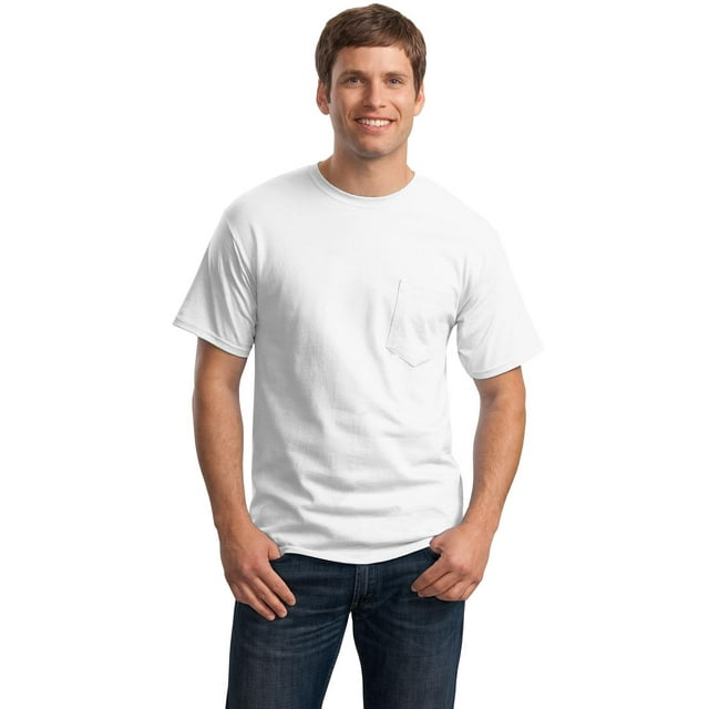 Hanes Men'S Tagless Comfortsoft Pocket TShirt White MUMTSH5590