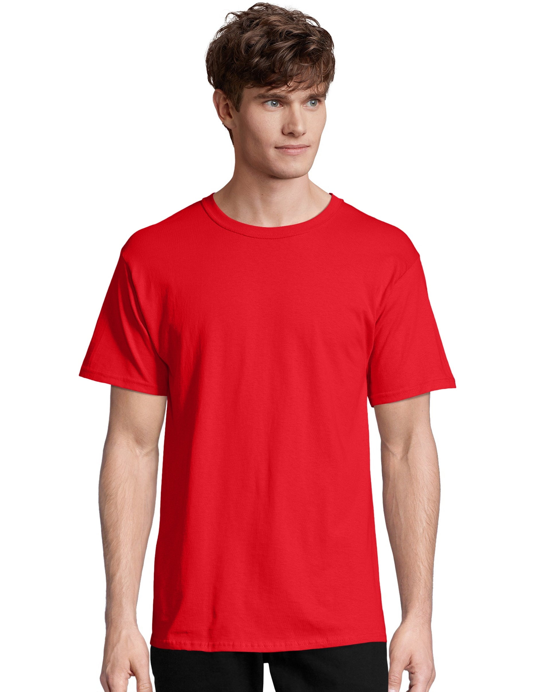 Hanes Men's ComfortSoft Short Sleeve T-Shirt, 100% Cotton, Crewneck ...
