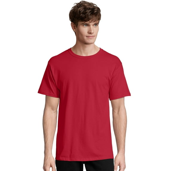 Hanes Men Short Sleeve T-Shirt 100% Cotton Tagless ComfortSoft Crew tee Heavy Soft S-3XL 5280