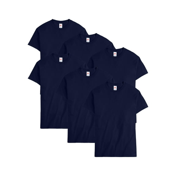 Hanes Men T-Shirt 6Pack Short Sleeve Tee Crewneck Midweight Essentials Authentic