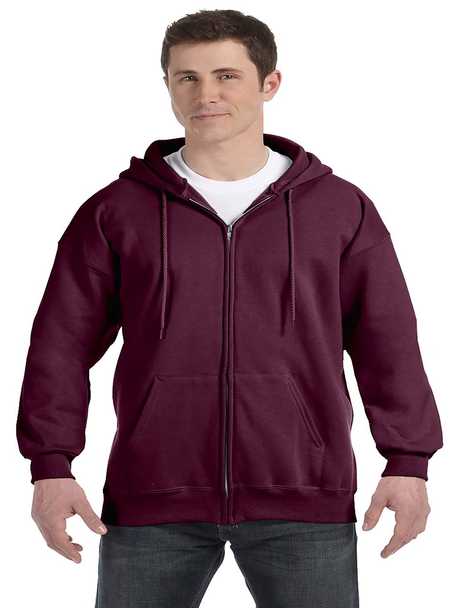 Hanes Men Ultimate Cotton Heavyweight Full Zip Hoodie Style F280 Walmart Business Supplies
