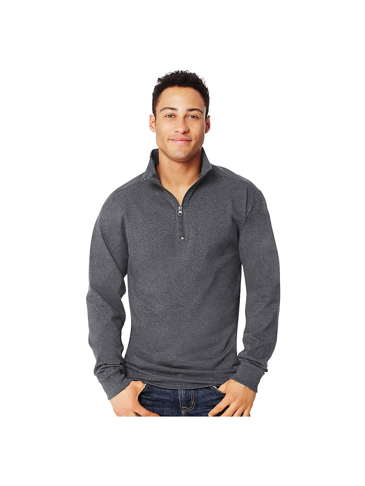 Hanes Men's 1/4 Zip Long-Sleeve T-Shirt, Style O5944 - Walmart.com