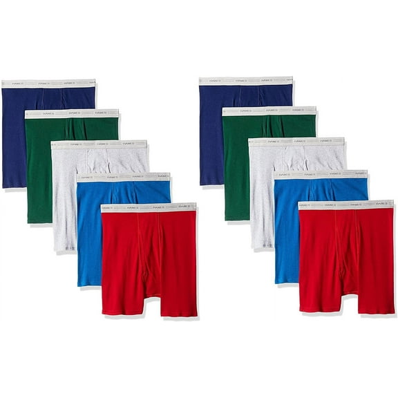 Hanes Men's 10-Pack Boxer Brief, Assorted, Meduim