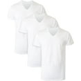 thumbnail image 1 of Hanes Men's 100% Cotton All Day Flex Fabric Soft V-Neck Undershirt 3-Pack (White, Medium 38-40"), 1 of 6