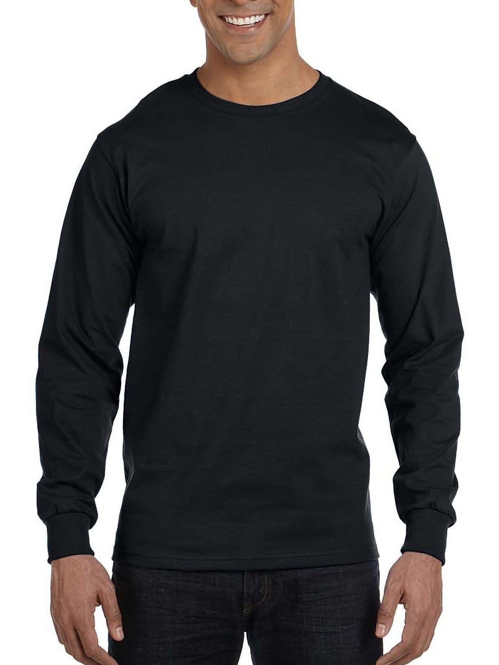 Hanes Men's 100% Cotton Long Sleeve Beefy T-Shirt Big Sizes 5186x ...