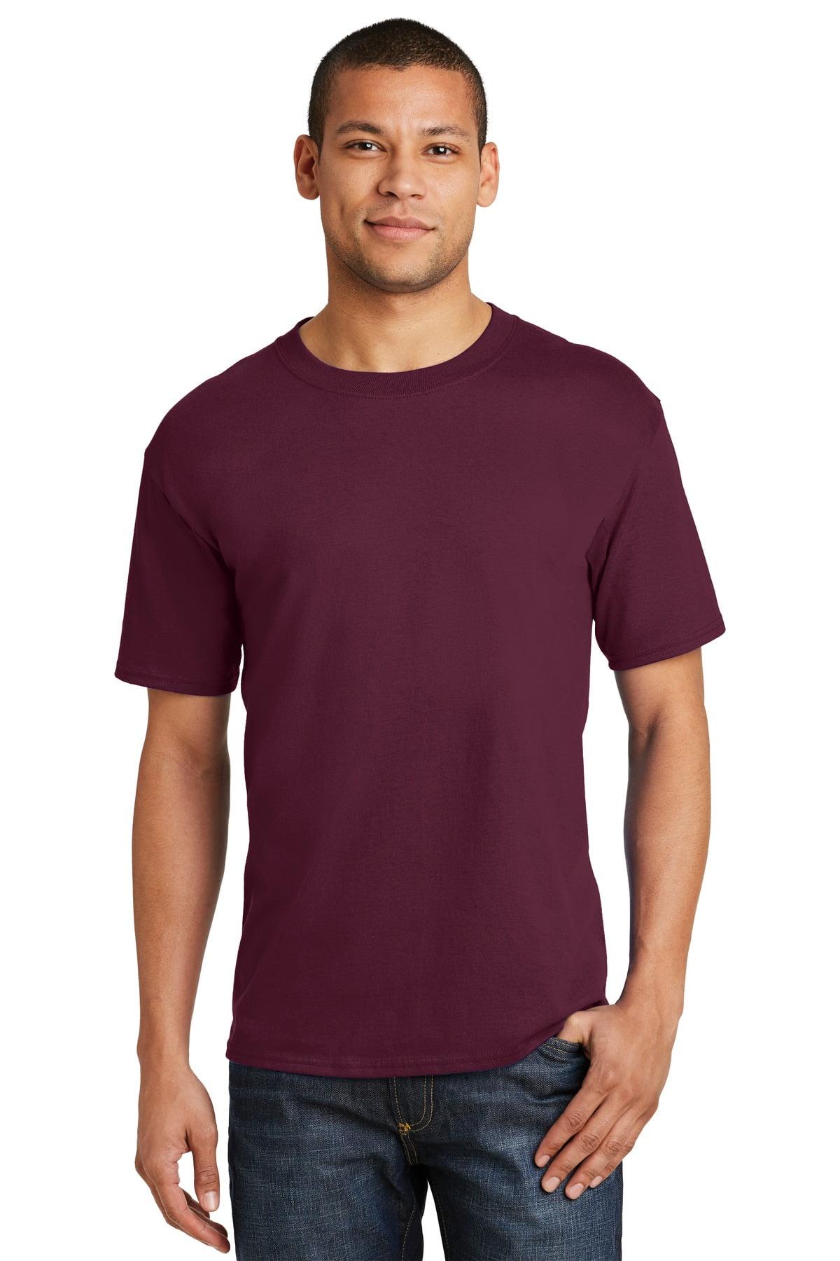Hanes Men's 100 Percent Cotton Crew Neck T-Shirt - 5180 - Walmart.com