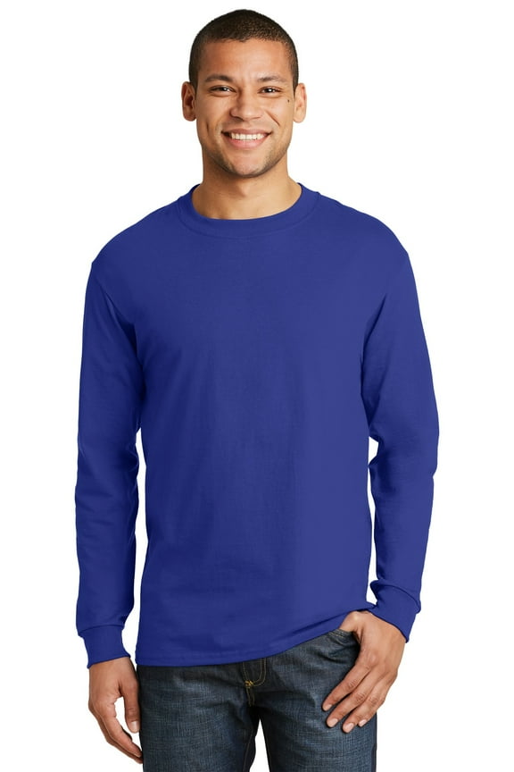Men's 100 Percent Cotton Long Sleeve T-Shirt. 5186