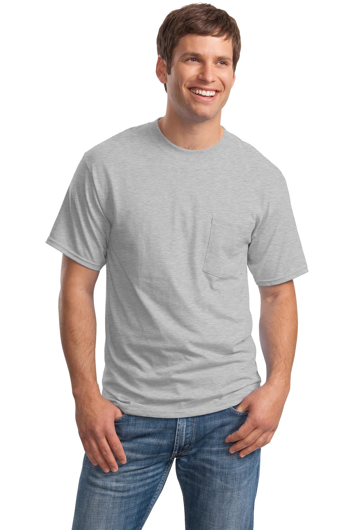 Hanes Men's 100 Percent Cotton T-Shirt with Pocket. 5190 - Walmart.com