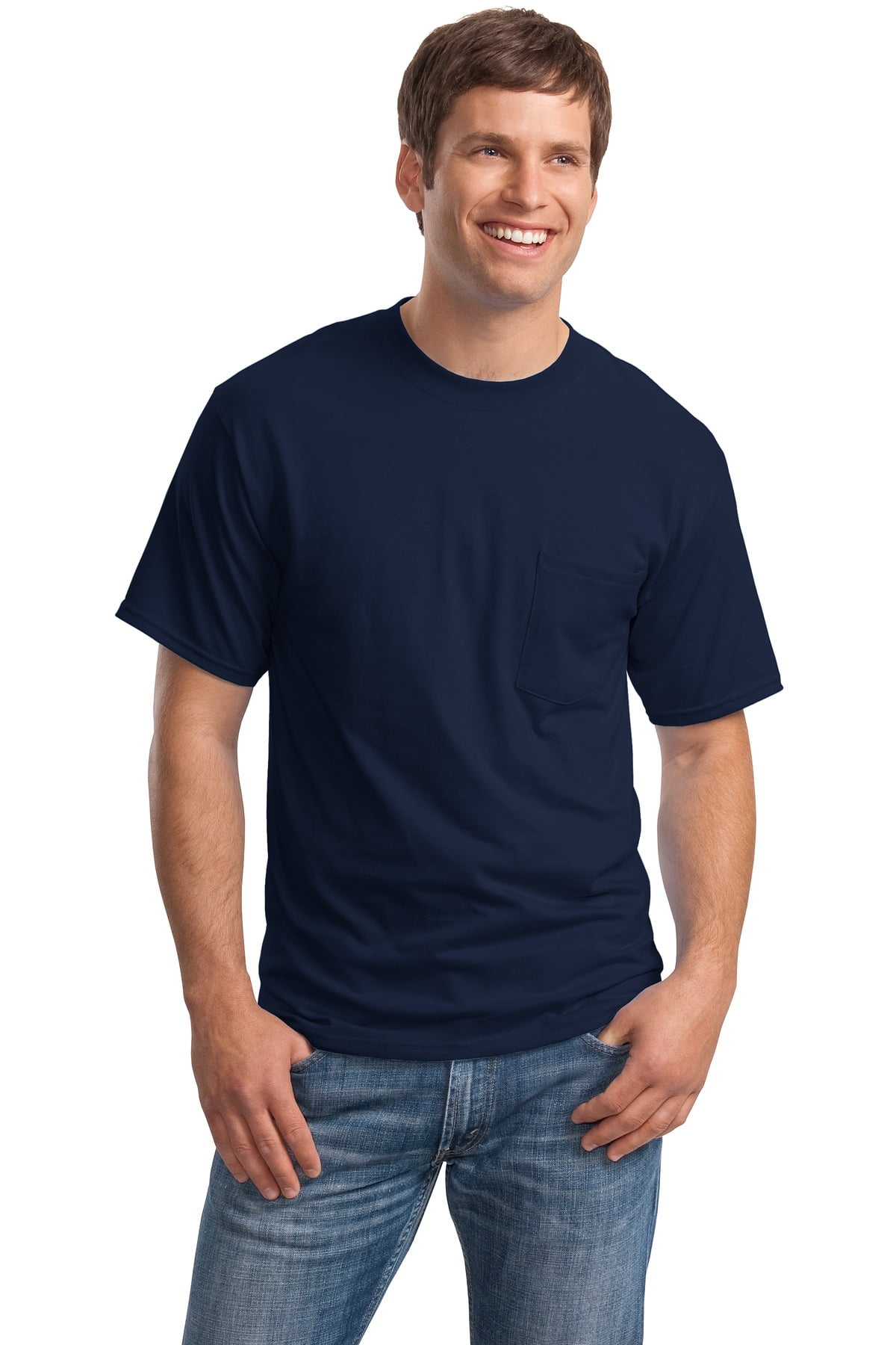 Hanes Men's 100 Percent Cotton T-Shirt with Pocket. 5190 - Walmart.com