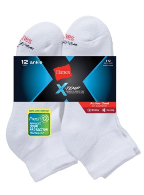 Hanes Men's FreshIQ X-Temp Active Cool No-Show Socks 12-Pack