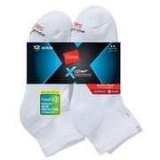 Hanes Men's 12-Pack X-Temp Active Cool Ankle Socks White, (Shoe Size 6-12 / Sock Size 10-13) (Fresh IQ Advanced Odor Protection Technology, Extra-Thick Active Cooling / Reinforced Heel & Toe CC12
